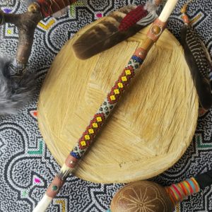 Shipibo Kené Bead Ceremonial Tepi with Tiger’s Eye