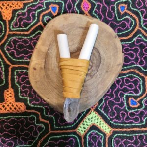 Bone Kuripe with Clear Quartz Point | Sacred Hapé Self Applicator
