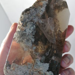 Smokey Quartz Chunk - Rainbow Flash #17